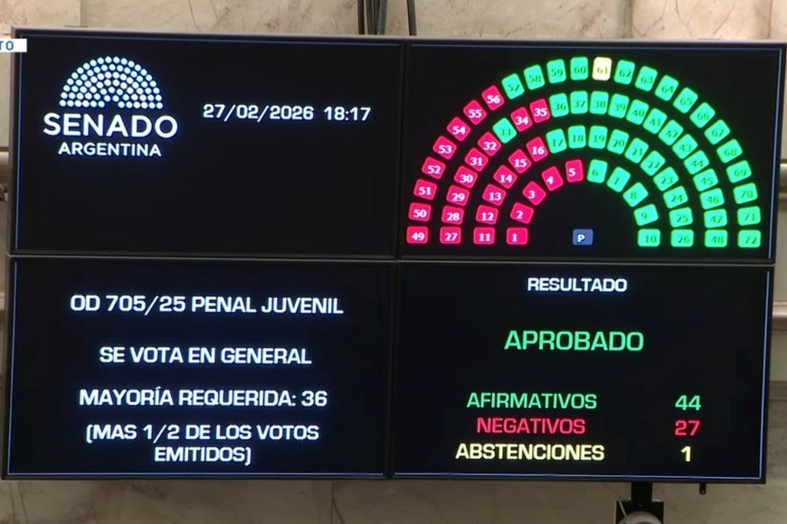 El Senado convirtió en ley el Régimen Penal Juvenil: la edad de imputabilidad baja a 14 años
